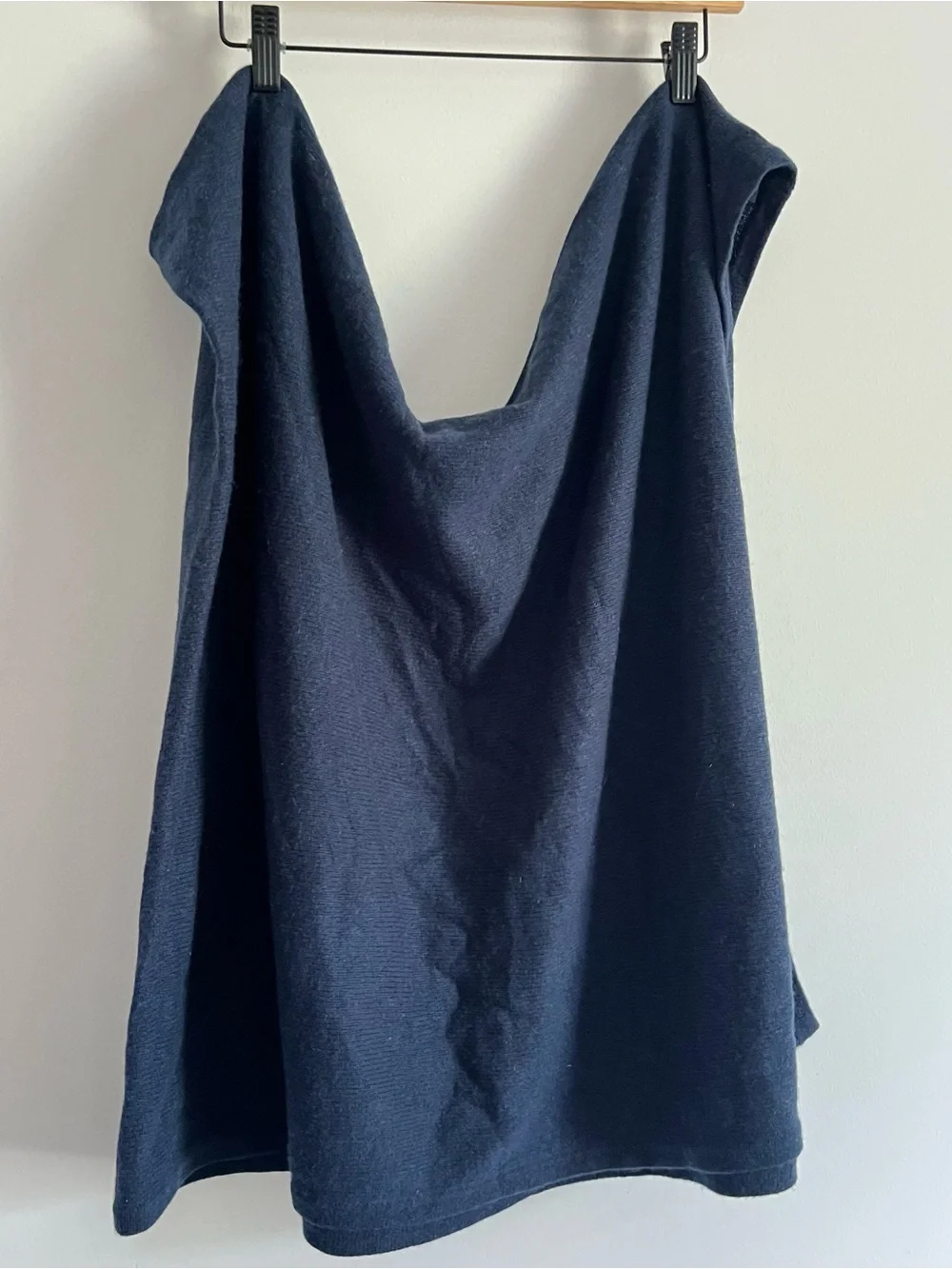 NWT Peter Millar Cashmere Shawl Poncho One Size Navy Luxury Wrap Cape Made in Sc